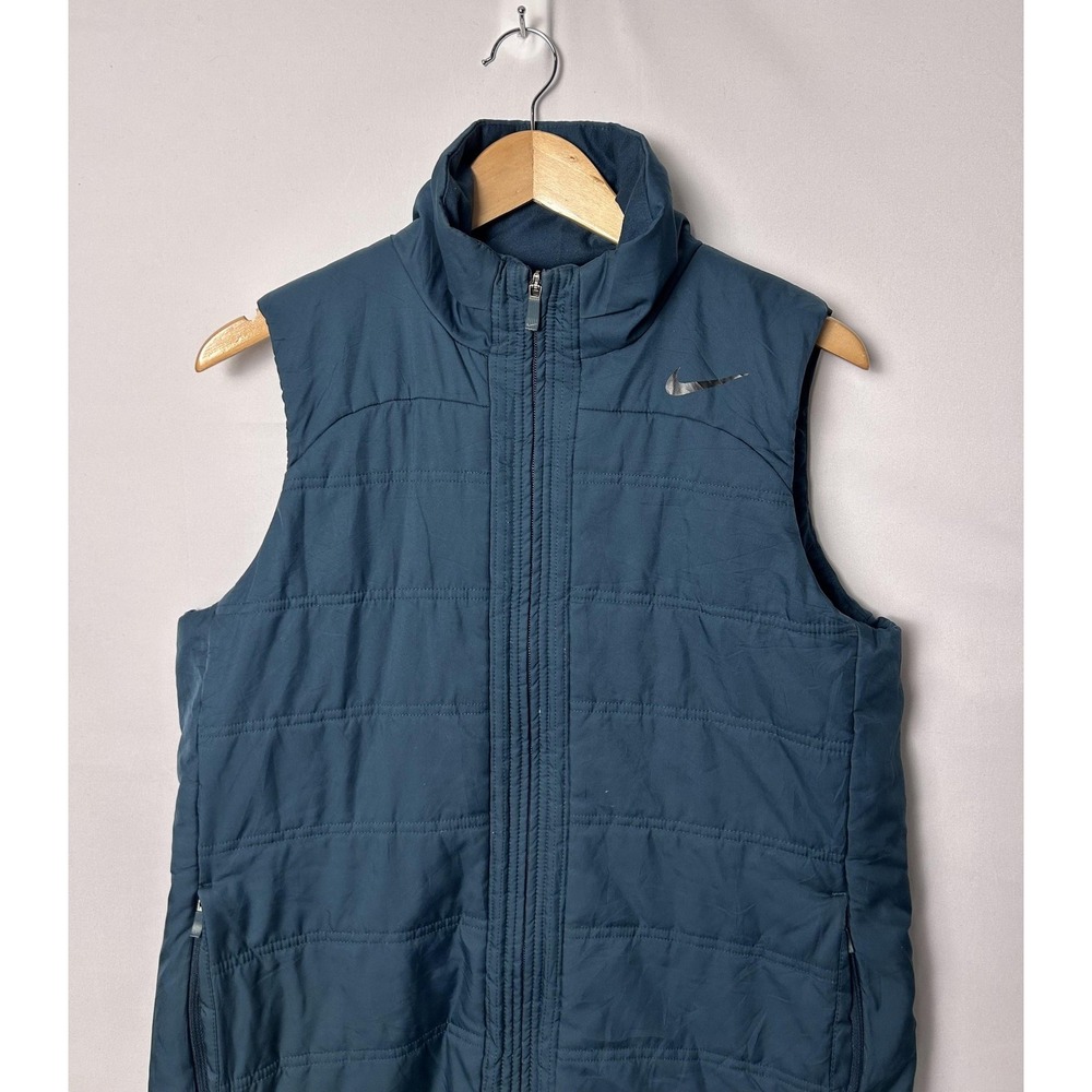 Nike Repel Vest Womens Large Dark Teal Quilted Puffer Full Zip Golf Athletic - Picture 2 of 8